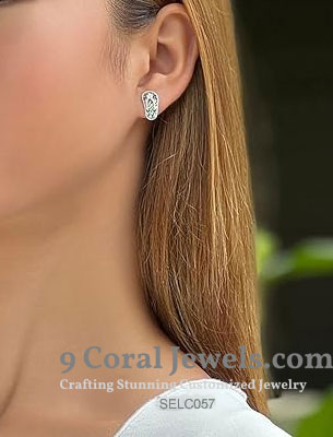 925% Sterling Silver Flip Flop Abalone Shell Stud Earrings