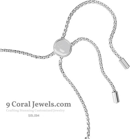 925 Sterling Silver Bezel-Set CZ Adjustable Bracelet