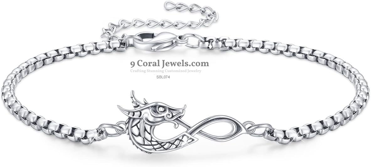 Dragon Infinity Symbol Bracelet – 925 Sterling Silve