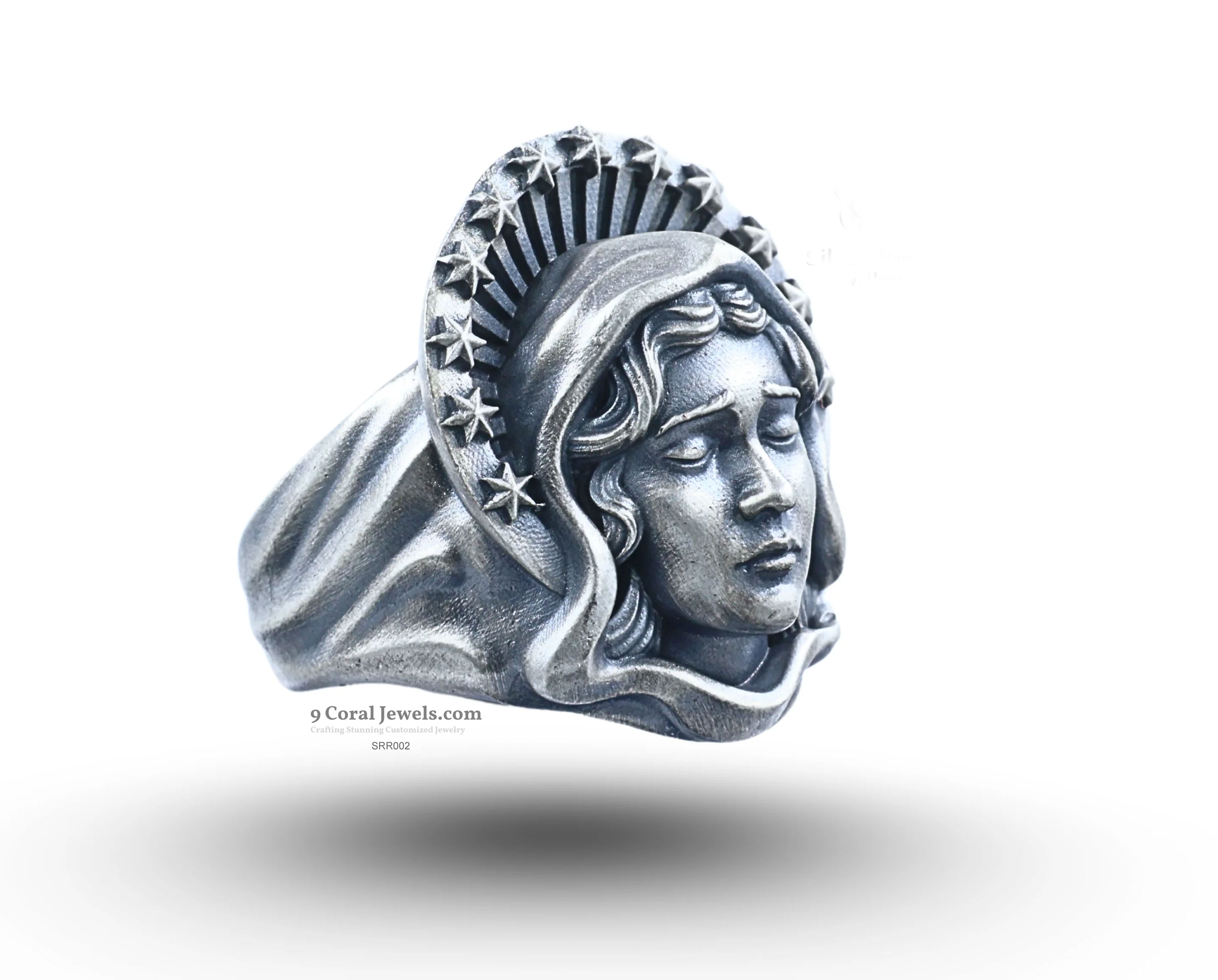 925% Sterling Silver Virgin Mary Silver Ring