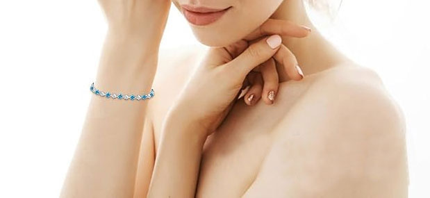 Elegant Adjustable 925 Sterling Silver CZ Stone Bracelet