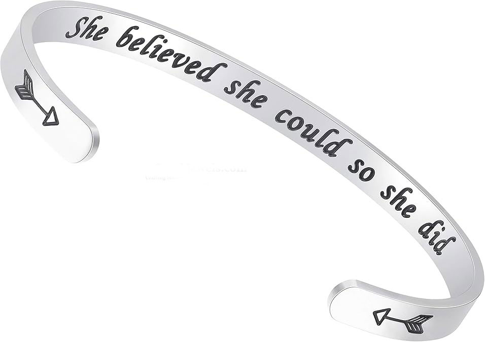 Sterling Silver Inspirational Engraved Bracelet