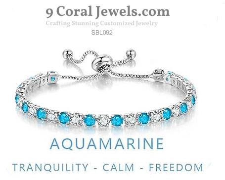 925 Sterling Silver CZ Tennis Adjustable Bracelet
