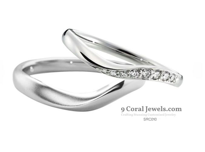 Elegant Cubic Zircon Stone Wedding Rings