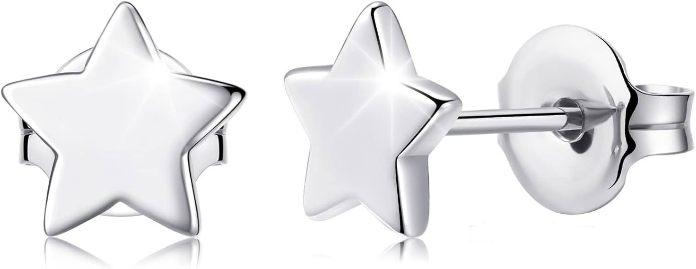 Star Shaped Silver Stud Earrings