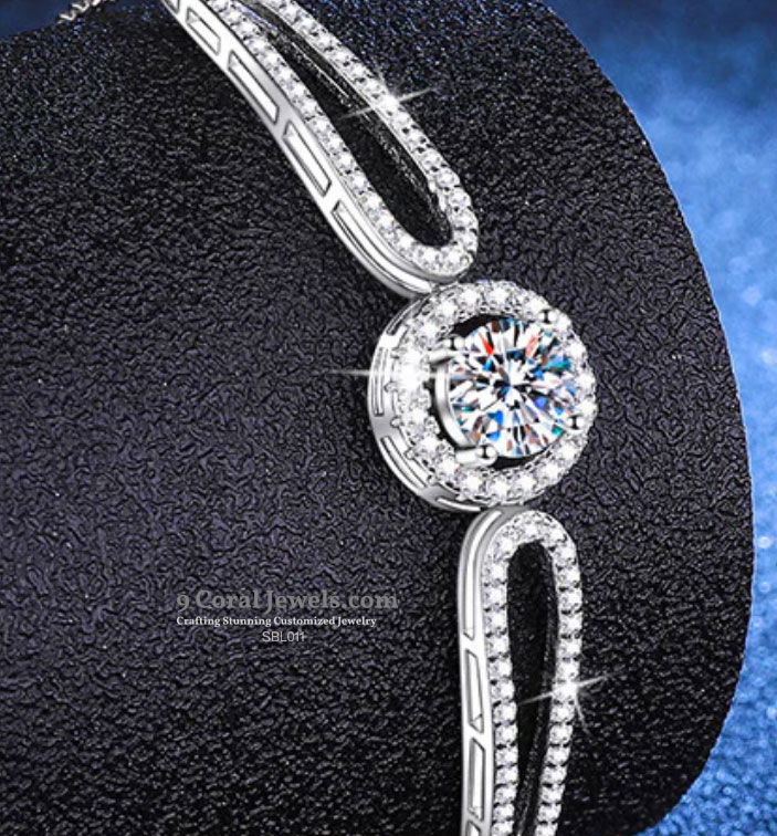 Sterling Silver Elegant American Diamond Bracelet
