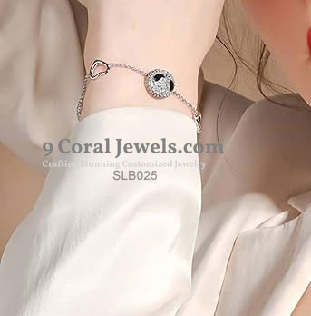 Silver Skull Heart Bracelet