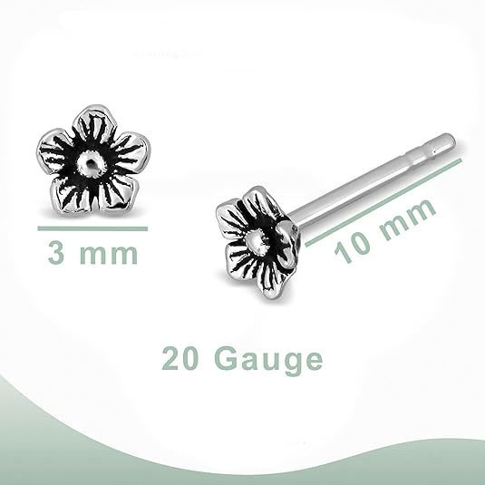 Sterling Silver Flower Stud Earring