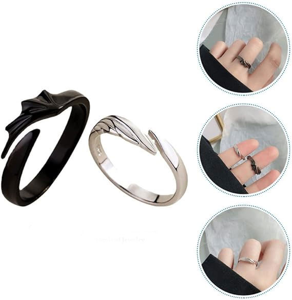 Couple Bat Wing Rings