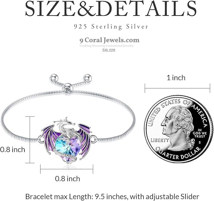 Sterling Silver Dragon Crystal Bracelet