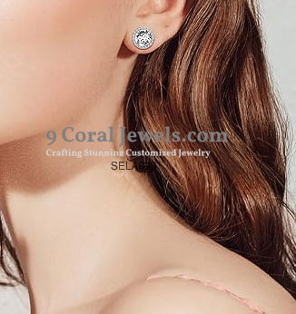 925% Sterling Silver Brilliant Crystal Stud Earrings