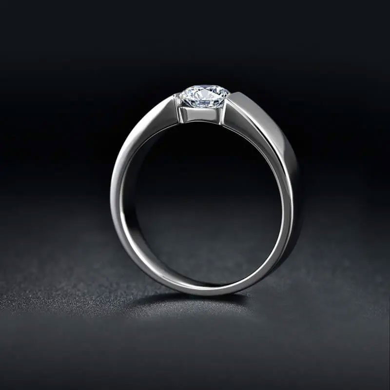 Modern Solitaire CZ Diamond Ring