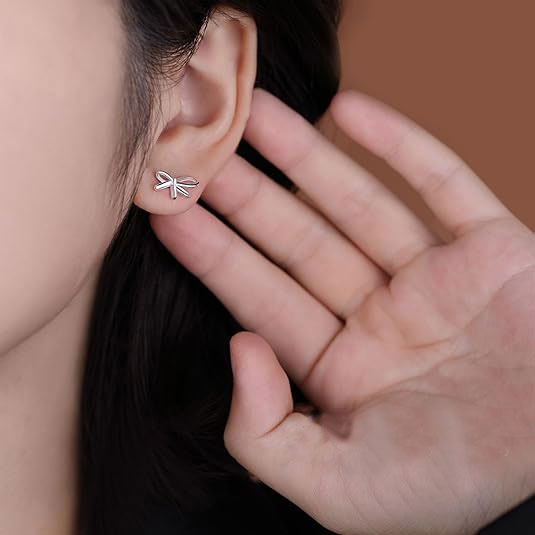 Silver Bow Earrings
