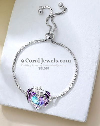 Sterling Silver Dragon Crystal Bracelet