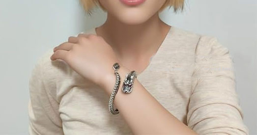 Dragon Head Silver Bracelet