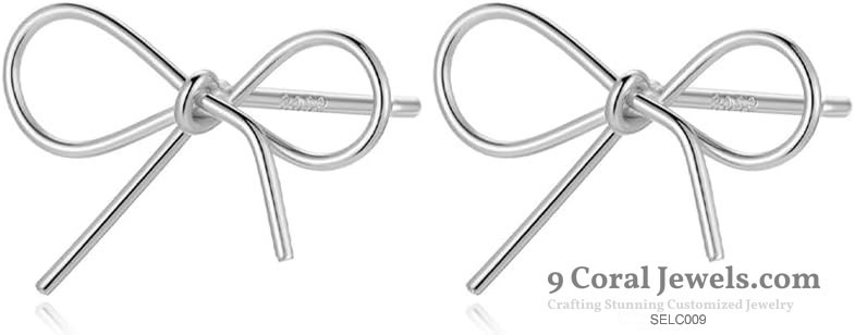 Silver Bow Knot Stud Earrings