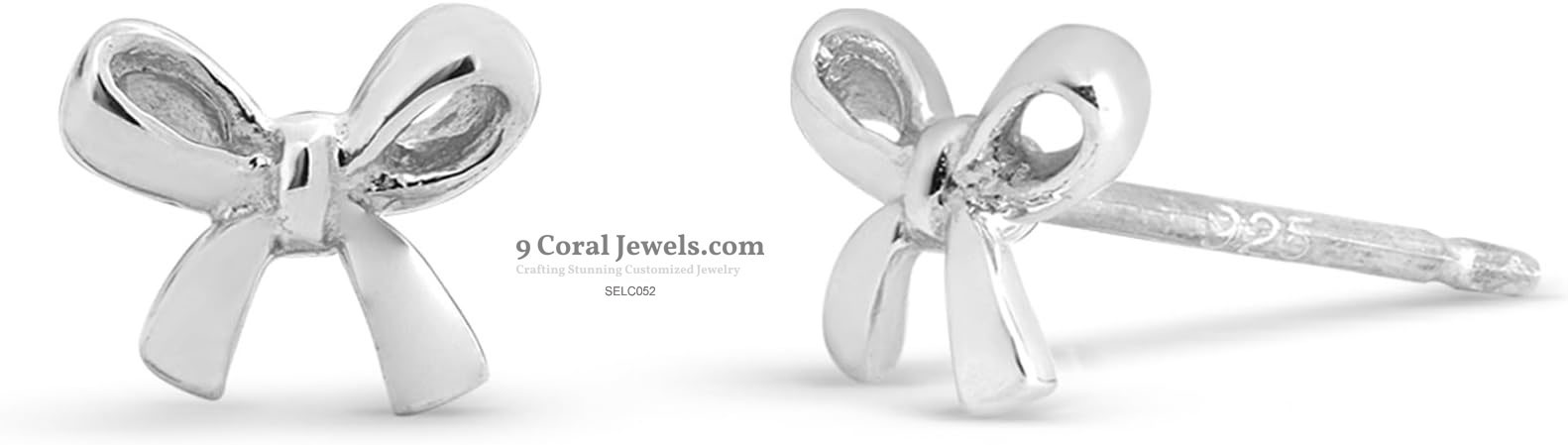 Sterling Silver Bow Stud Earrings