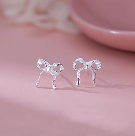 Silver Bow Earrings