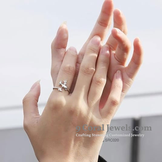 925% Sterling Silver Dragon Adjustable Ring