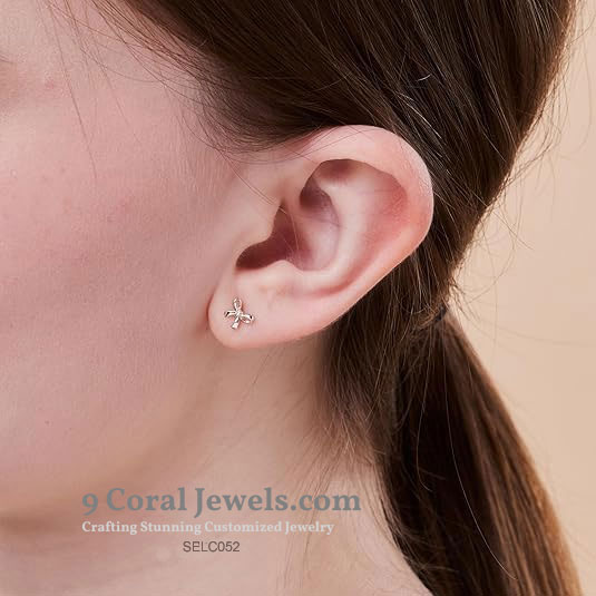 Sterling Silver Bow Stud Earrings