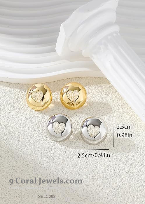 Sterling Silver Heart Stud Earrings