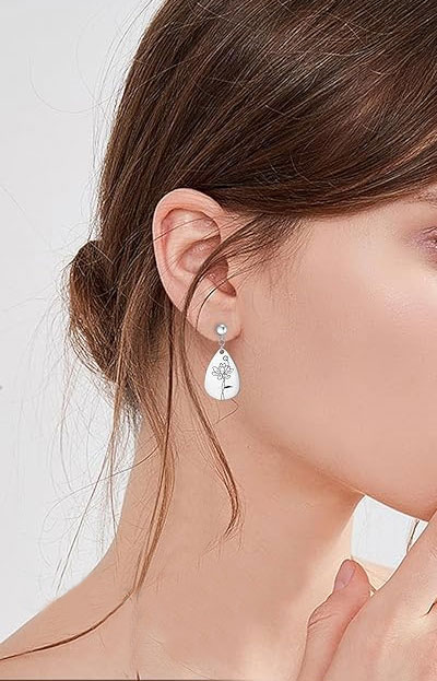 Lotus Flower Silver Earrings