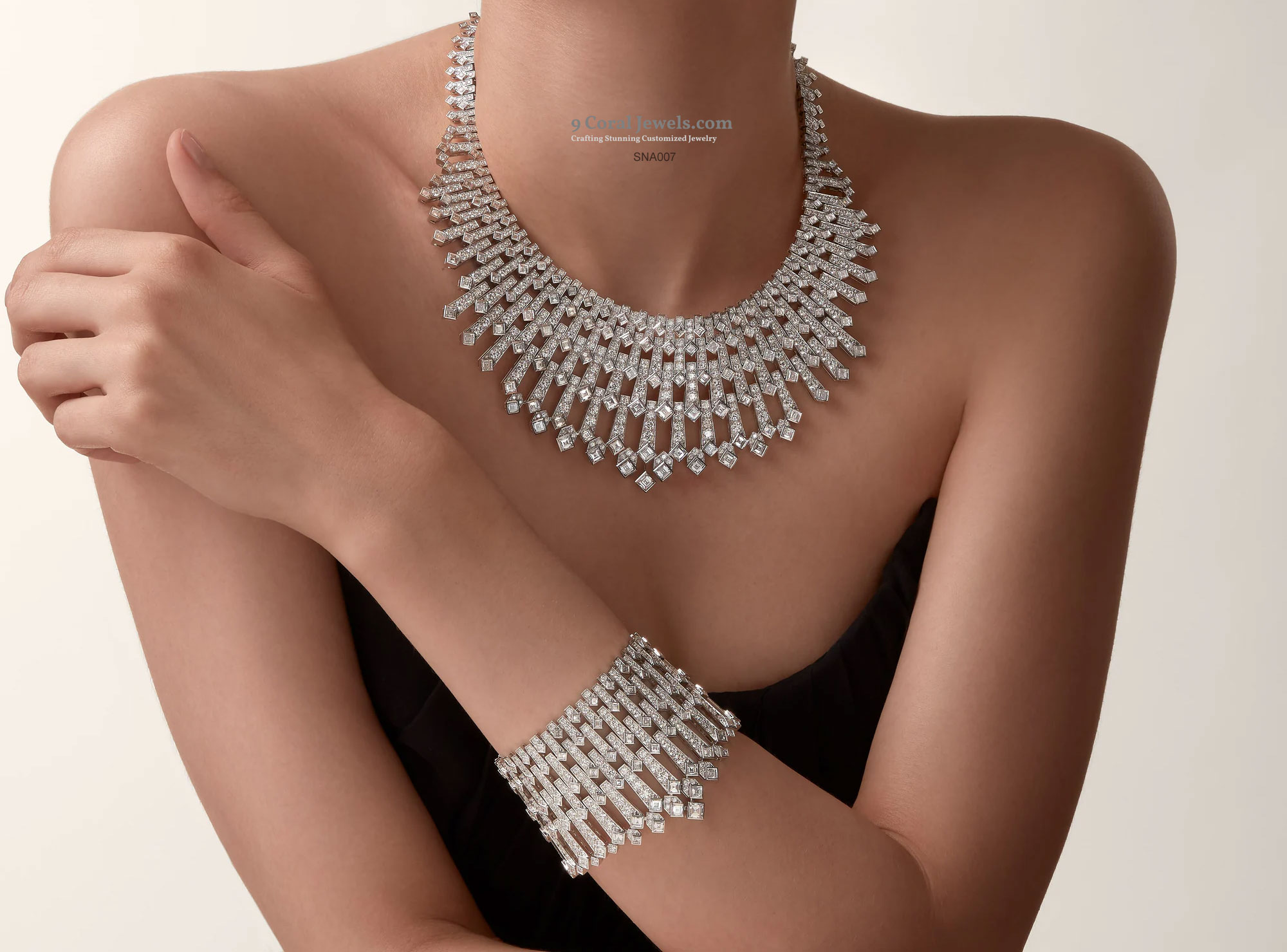 American Diamond Sterling Silver Necklace