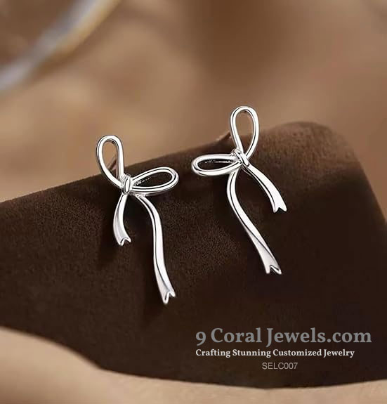 Silver Bow Knot Earrings