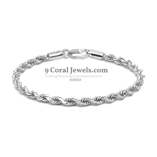 Sterling Silver Rope Chain Bracelet