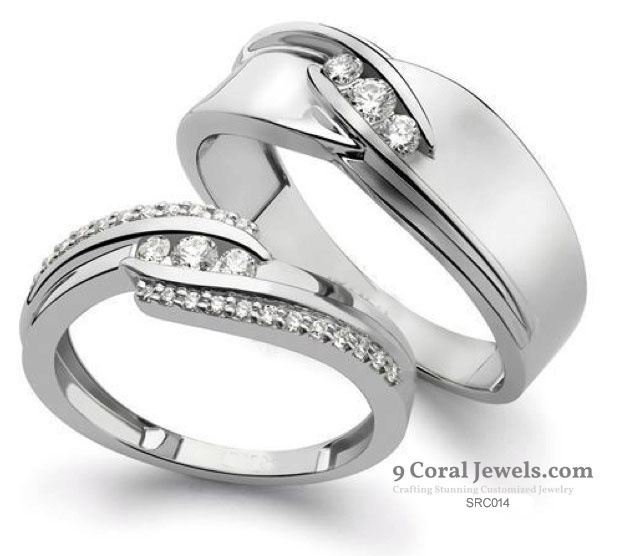 Cubic Zircon Wedding Ring Set
