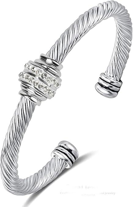 925% Sterling Silver Cable Cuff Bracelet