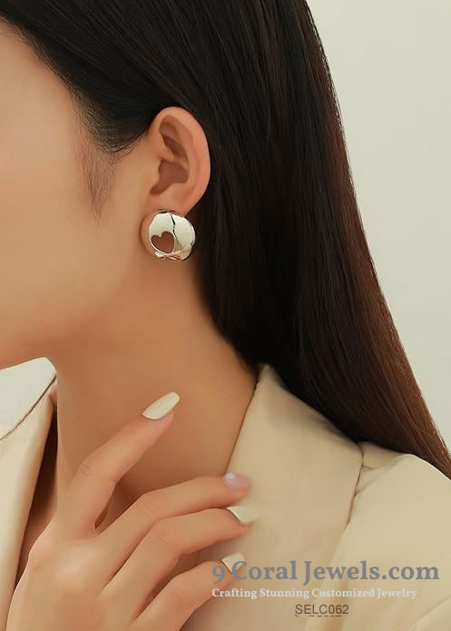 Sterling Silver Heart Stud Earrings