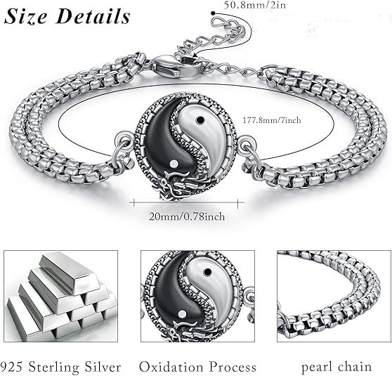 Yin Yang Silver Bracelet