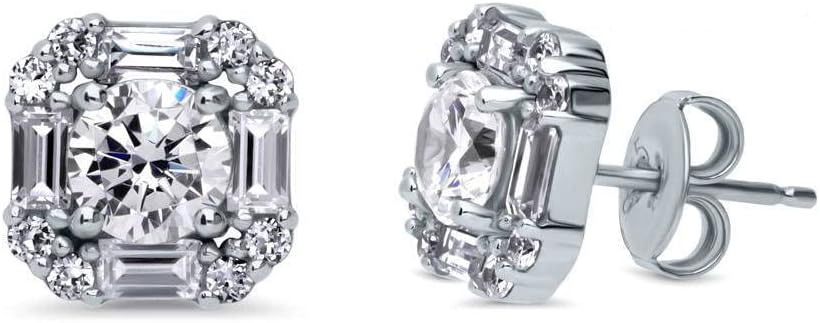 925% Sterling Silver Cubic Zirconia Stud Earrings