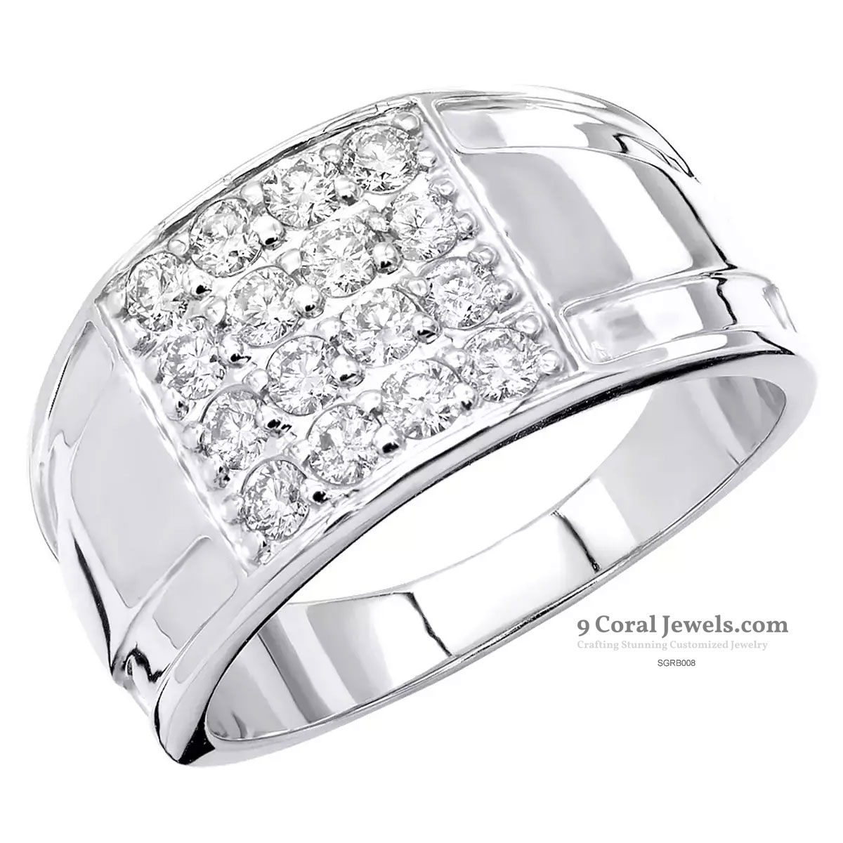 Men's Cubic Zircon Cluster Ring