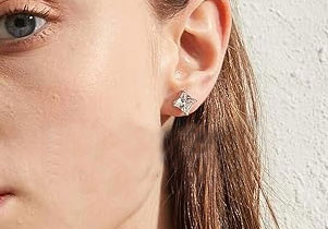 Princess Cut CZ Stud Earrings