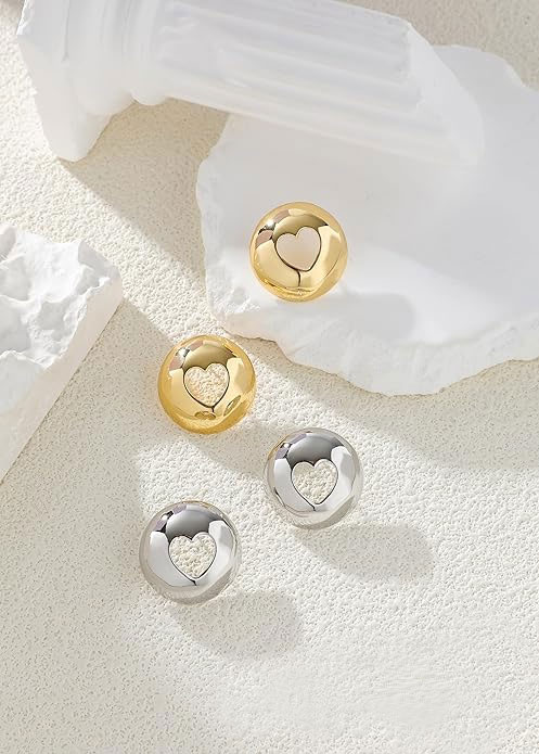 Sterling Silver Heart Stud Earrings