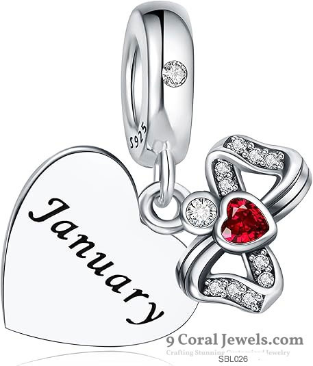 925Sterling Silver January Birthstone Charm