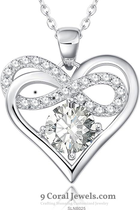 CZ Infinity Heart Pendant Necklace