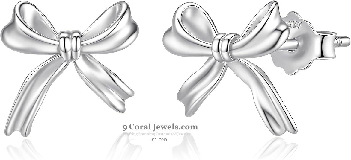 Sterling Silver Bow Stud Earrings