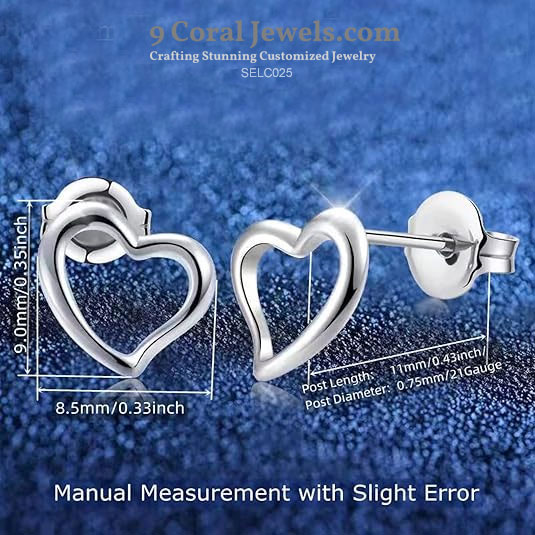 Sterling Silver Heart Stud Earrings