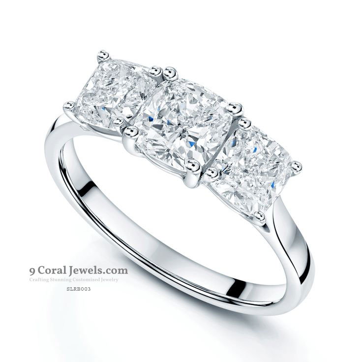 Three-Stone CZ Engagement 925% Sterling Silver Ring