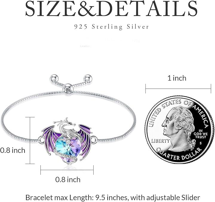 Sterling Silver Dragon Crystal Bracelet