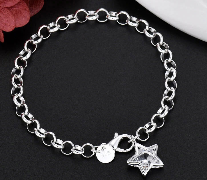 Sterling Silver Star Charm Bracelet