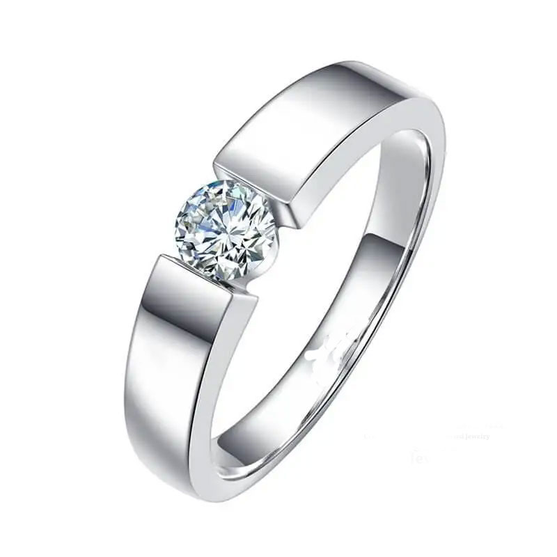 Modern Solitaire CZ Diamond Ring