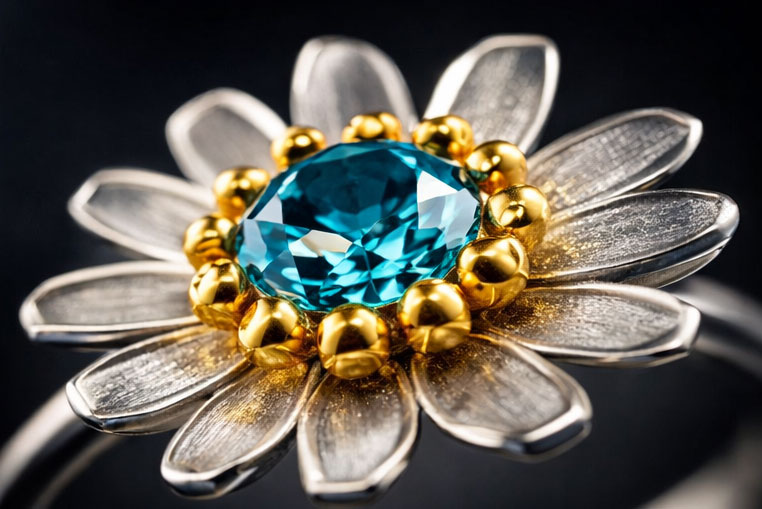 Daisy Flower Silver Ring