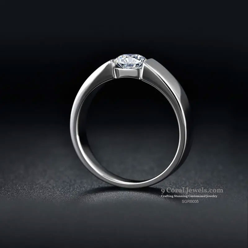 Modern Solitaire CZ Diamond Ring