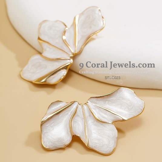 925% Sterling Silver Elegant Gold-Trimmed Floral Earrings