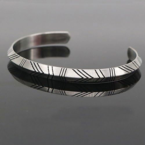 Silver Chevron Pattern Bracelet