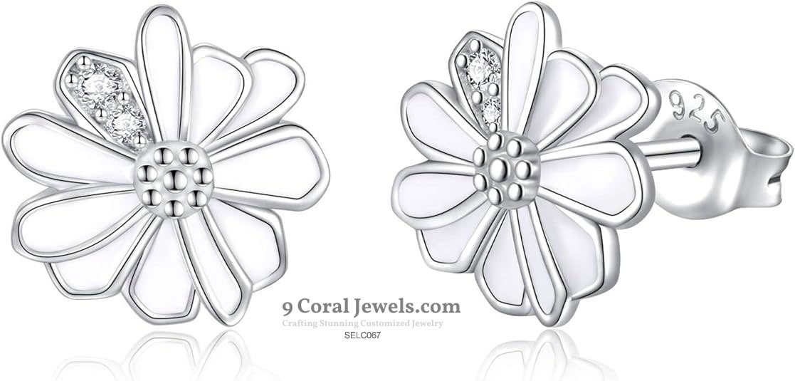 Sterling Silver Flower Stud Earrings